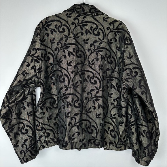 Parsley And Sage Women’s Reversible Jacket Size XL Black Gold Tapestry Jacquard - Picture 11 of 13